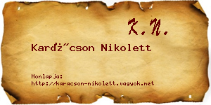 Karácson Nikolett névjegykártya
