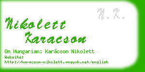 nikolett karacson business card