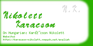 nikolett karacson business card